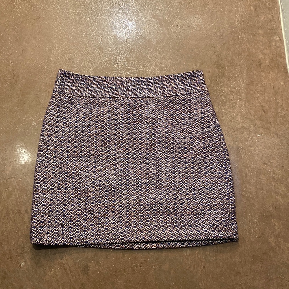 LOFT tweed mini skirt side zip NWOT - Picture 2 of 5